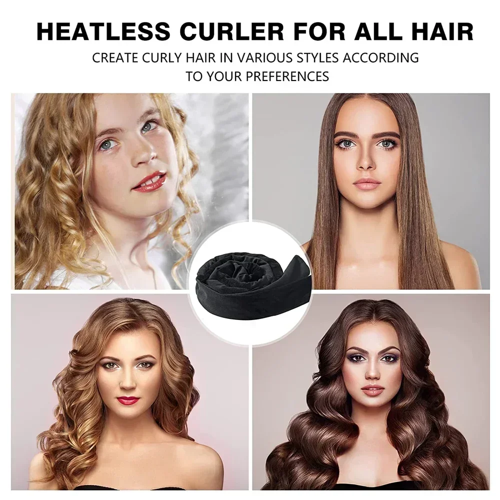 Heatless Curling Rod Headband No Heat Hair Curlers Ribbon Lazy Hair Rollers Silk Curls Sleeping Soft Headband Hair Styling Tools thumbnail 3