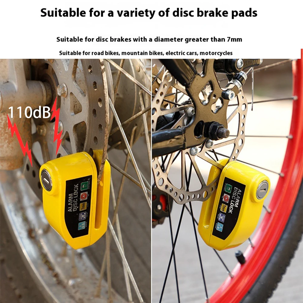 Motorcycle Alarm Disc Brake Lock Security Moto Wheel Disk Padlock Waterproof 110dB Loud Anti Theft Alarma Motorcycle Disc Lock thumbnail 2