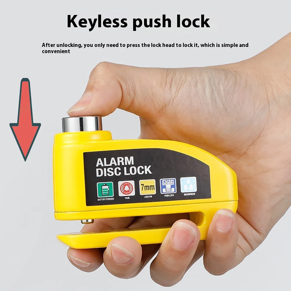 Motorcycle Alarm Disc Brake Lock Security Moto Wheel Disk Padlock Waterproof 110dB Loud Anti Theft Alarma Motorcycle Disc Lock thumbnail 3