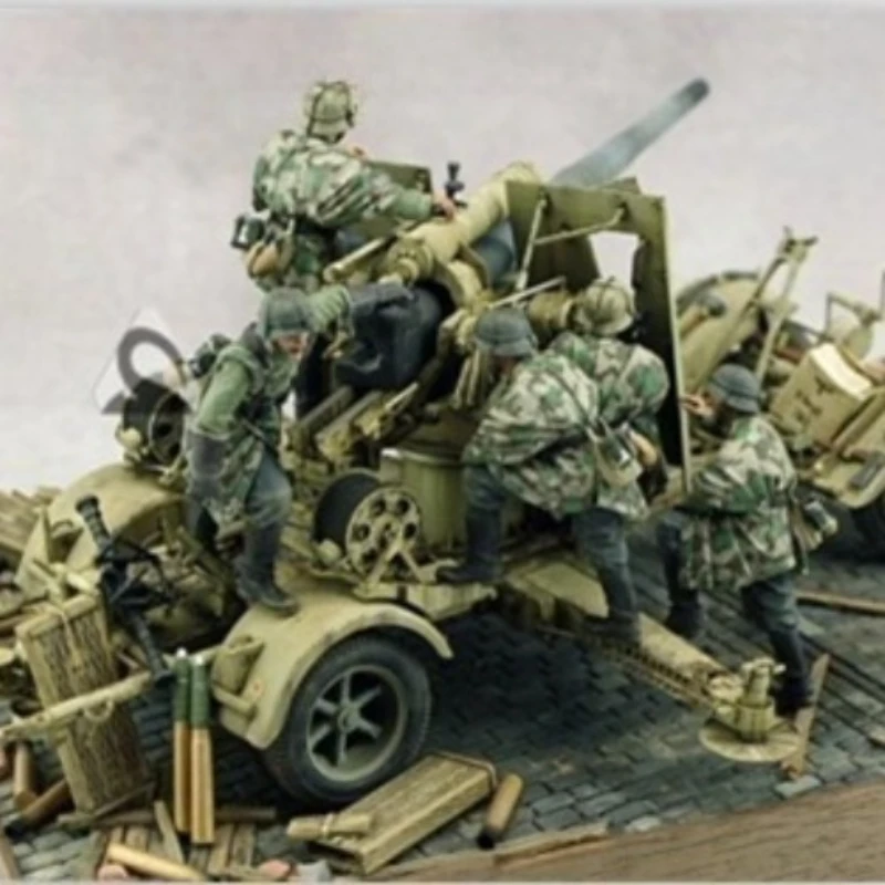 High Quality 1:35 Die-casting Resin Model Kit for 5 Soldiers Without Painting (excluding Vehicles)