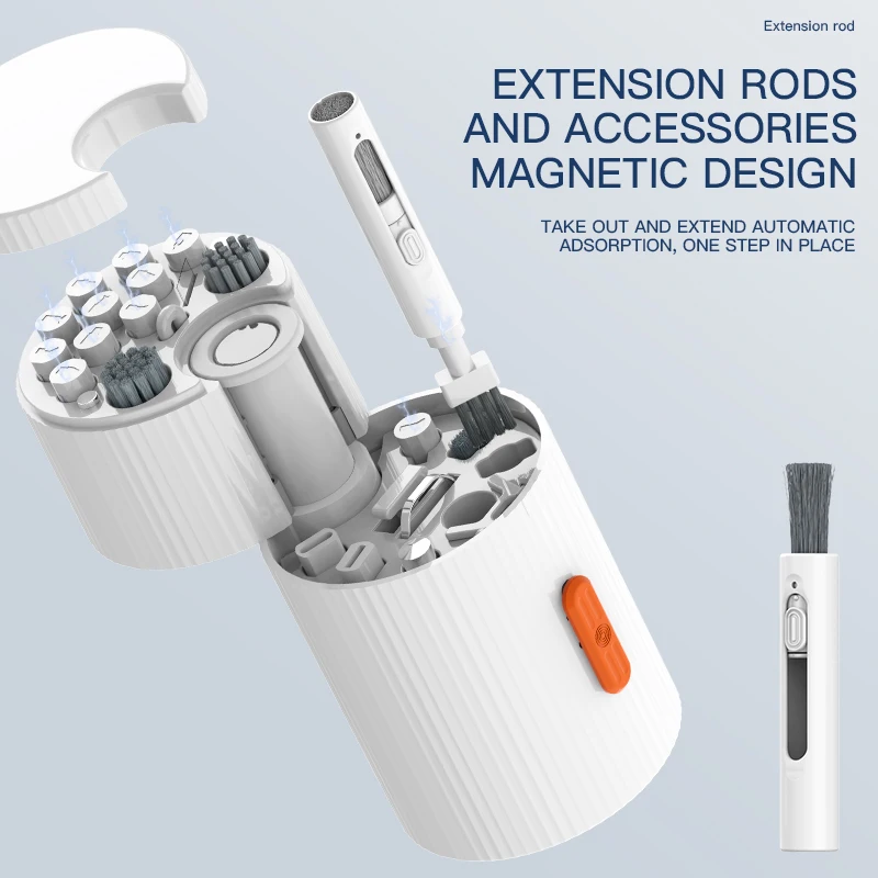 QM33 Magnetic Rotating 33 in 1 Cleaning Kit Tool Set for Phone Camera Keyboard Multifunctional Dual Layer Spin Main Body thumbnail 3
