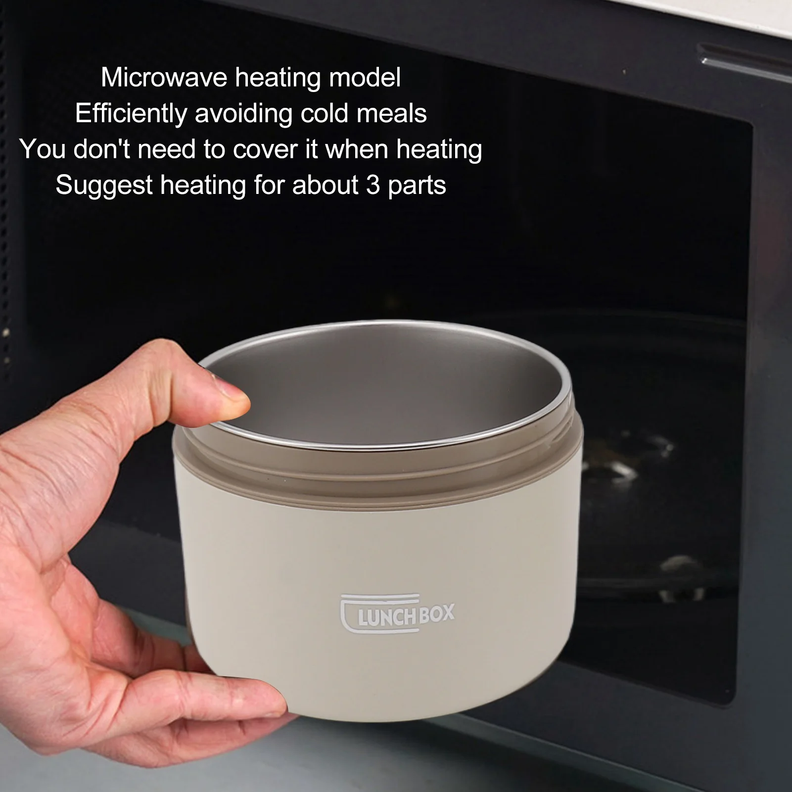 550ml Stainless Steel Insulated Bento Lunch Box Stackable 2 Tier Round Bento Lunch Box Stainless Steel Leakproof Food Container thumbnail 3