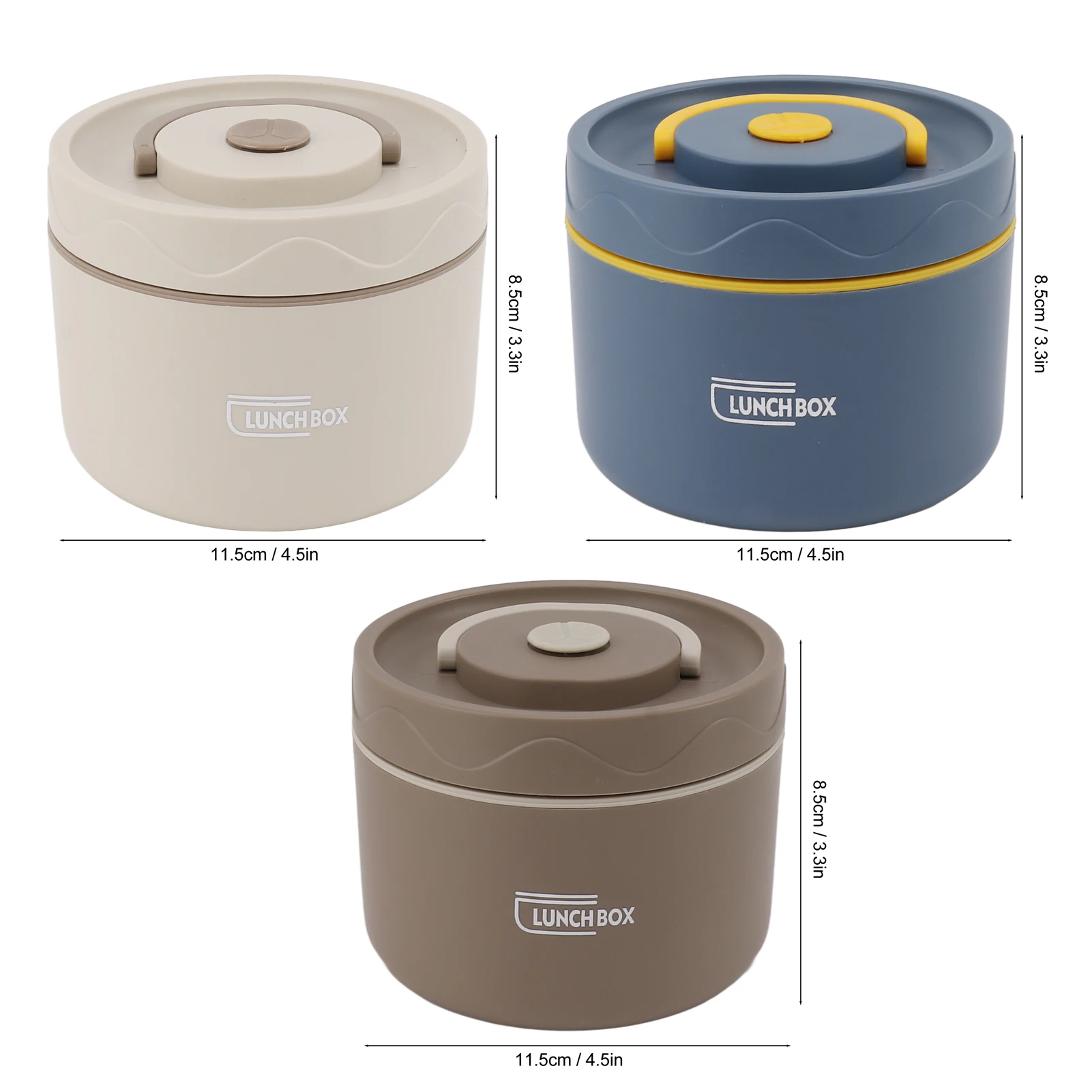 550ml Stainless Steel Insulated Bento Lunch Box Stackable 2 Tier Round Bento Lunch Box Stainless Steel Leakproof Food Container thumbnail 6