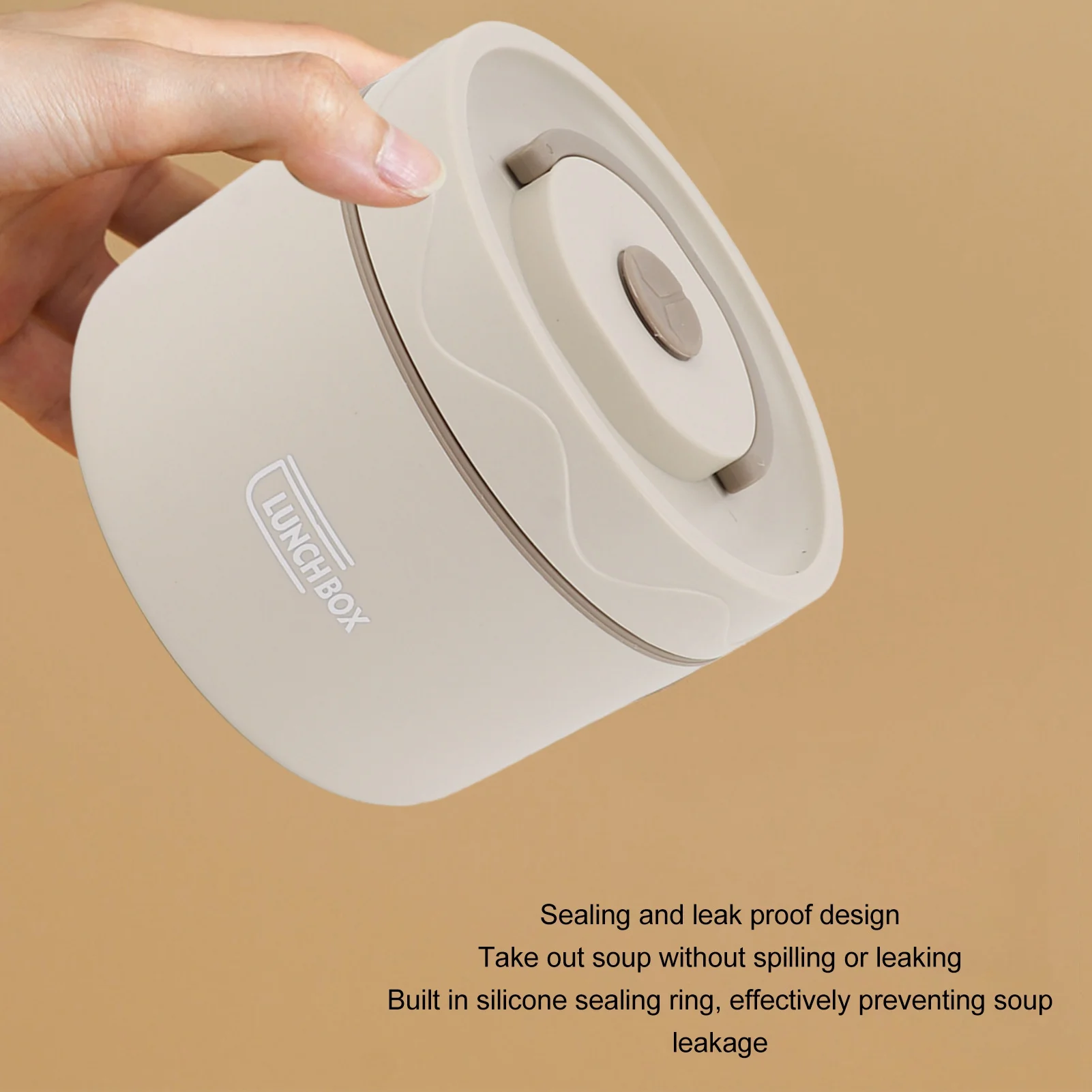 550ml Stainless Steel Insulated Bento Lunch Box Stackable 2 Tier Round Bento Lunch Box Stainless Steel Leakproof Food Container thumbnail 2