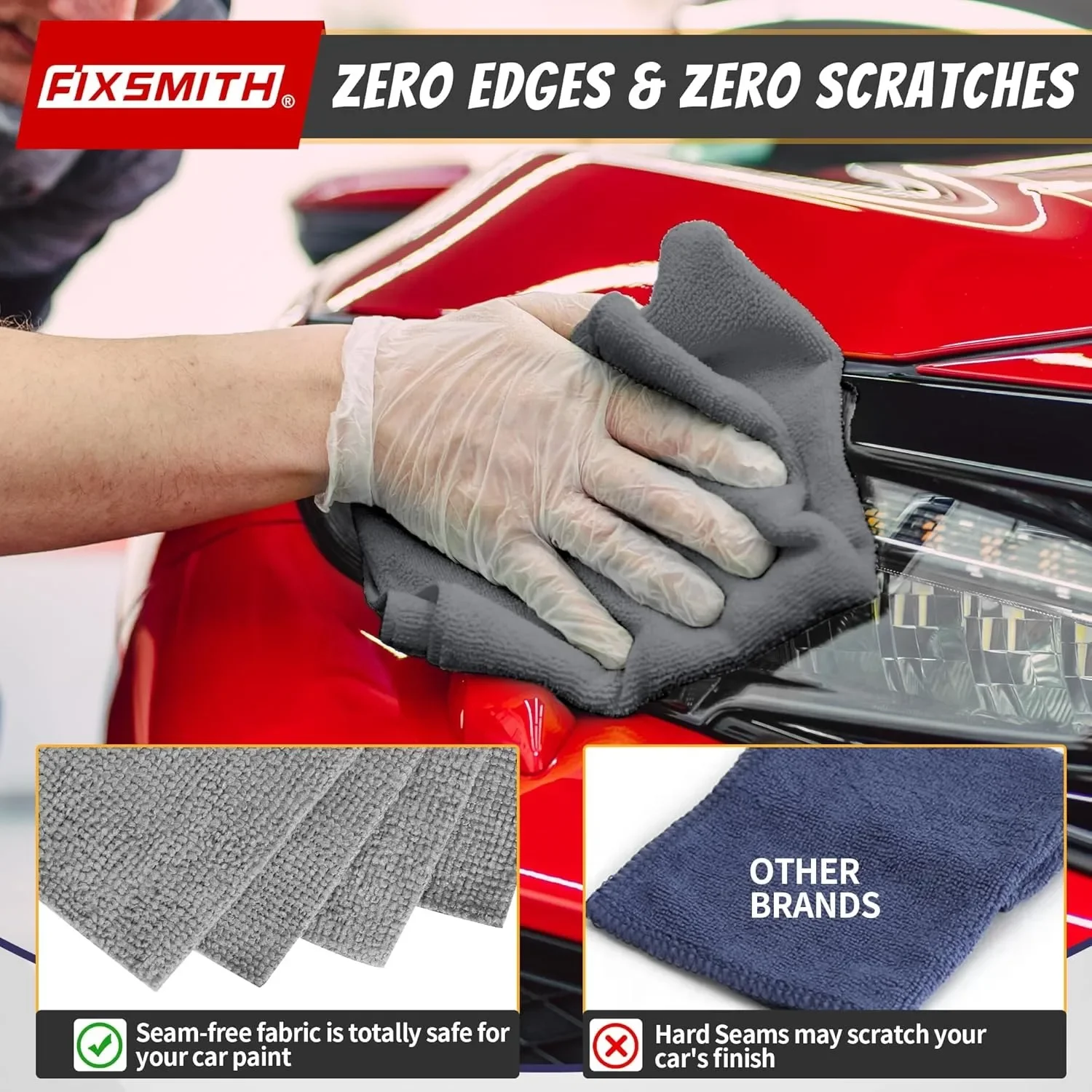 Thicken Microfiber Cleaning Cloths Lint Free Motorcycle Cleaning Towel Cloths Reusable Cleaning Towels Absorbent for Car Window thumbnail 3