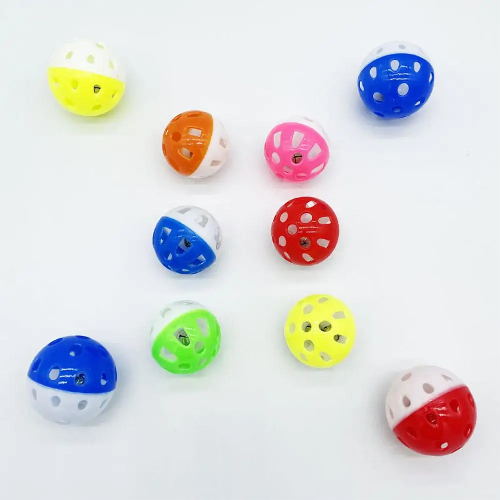 Pet Parrot Cat Toy Colorful Hollow Rolling Bell Ball Bird Chewing Toys Parakeet Cockatiel Parrot Cage Gatos Fun Toys for Budgie thumbnail 6