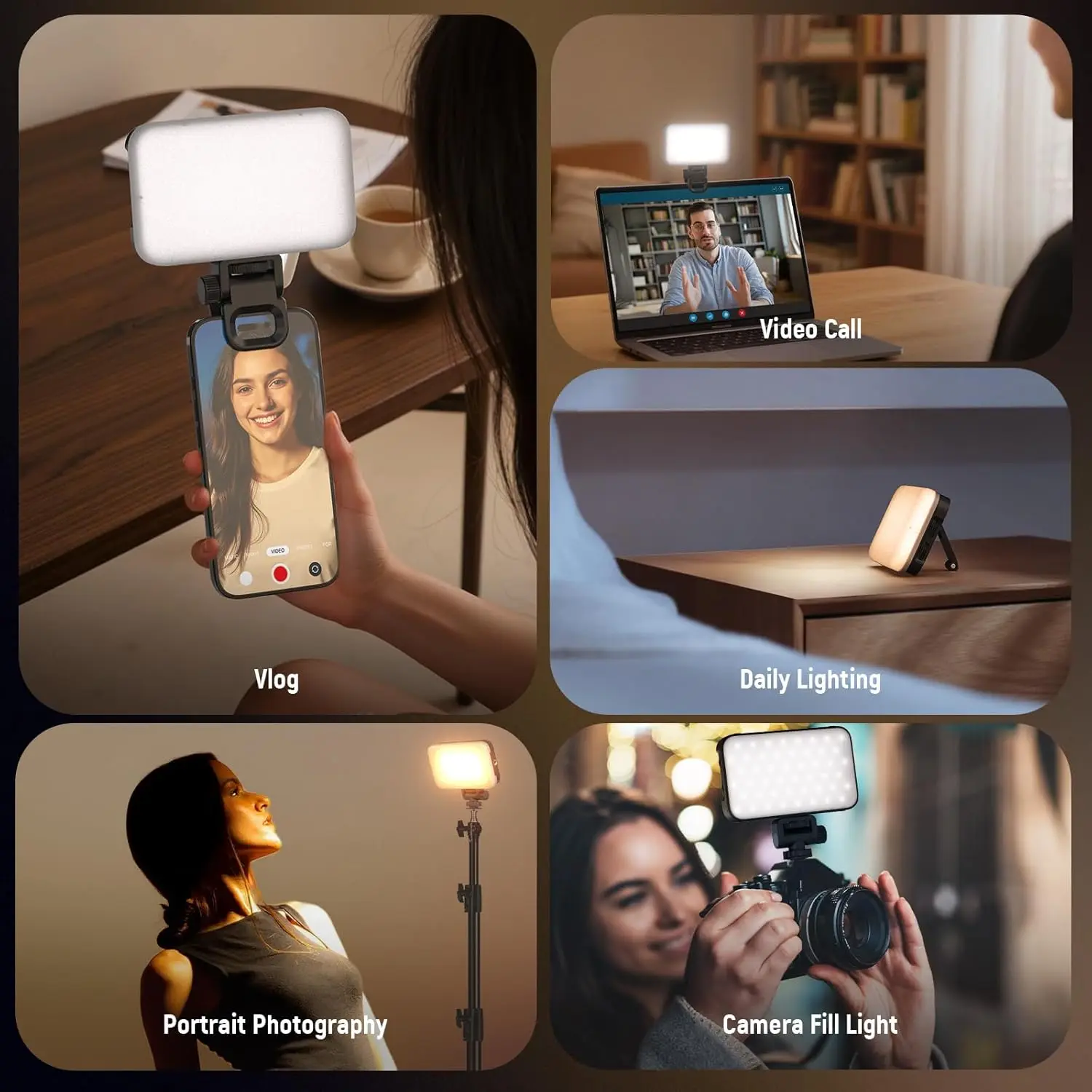 NEEWER Magnetic Phone Selfie Light for iPhone, 2500-9000K CRI80 2000mAh Laptop Computer Video Conference Fill Lighting thumbnail 4