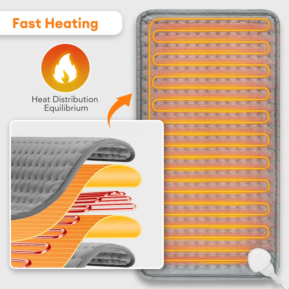30x60cm Portable Electric Heating Pad Heater Period Cramps Care Shoulder Abdomen Legs Warming Blanket Office Home Camping Mat thumbnail 3