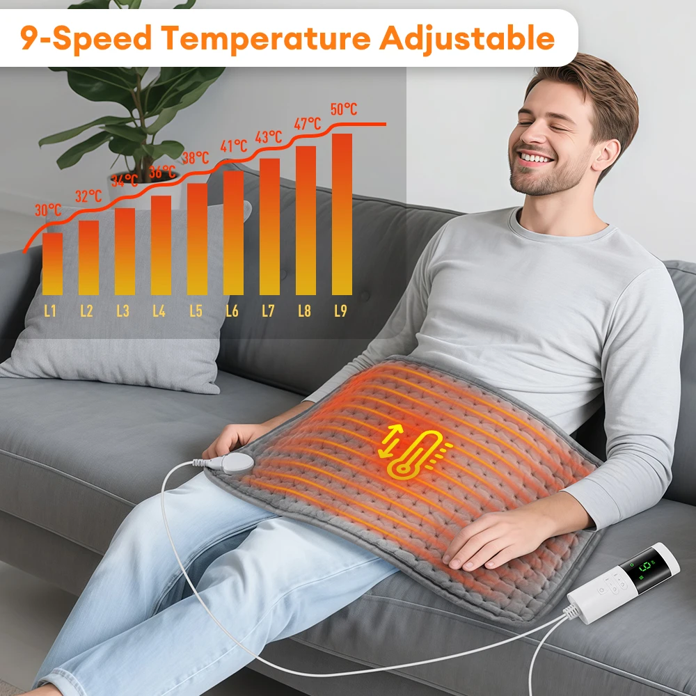 30x60cm Portable Electric Heating Pad Heater Period Cramps Care Shoulder Abdomen Legs Warming Blanket Office Home Camping Mat thumbnail 2