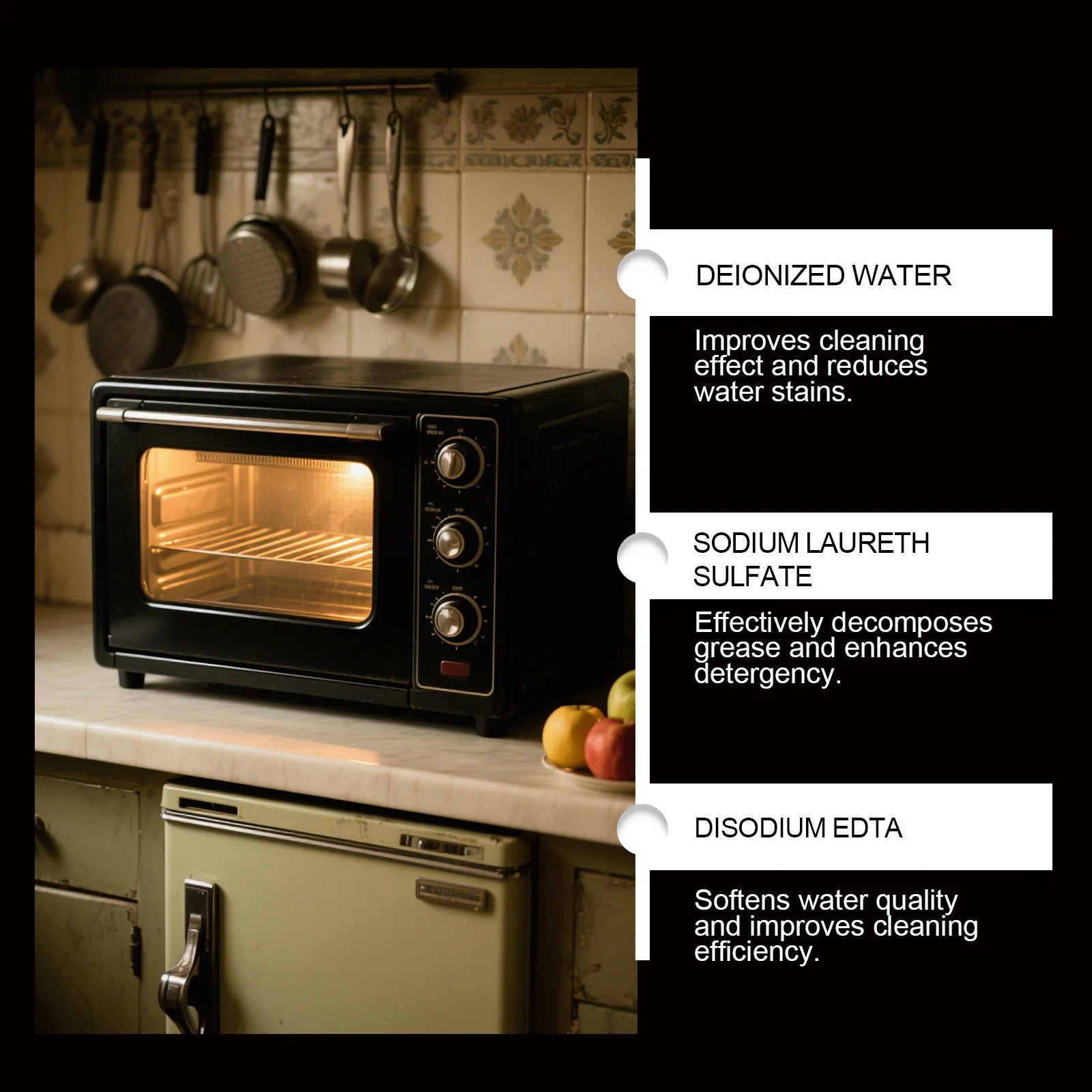 Microwave Oven Oven Powerful Oil Stain Removal Spray Household Kitchen Quick Cleaning Microwave Oven Grill Grease Cleaning Spray thumbnail 3