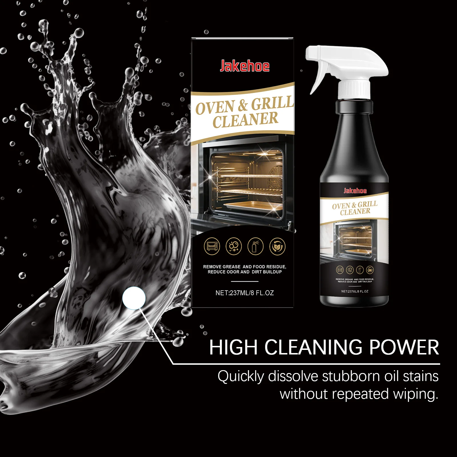 Microwave Oven Oven Powerful Oil Stain Removal Spray Household Kitchen Quick Cleaning Microwave Oven Grill Grease Cleaning Spray thumbnail 4