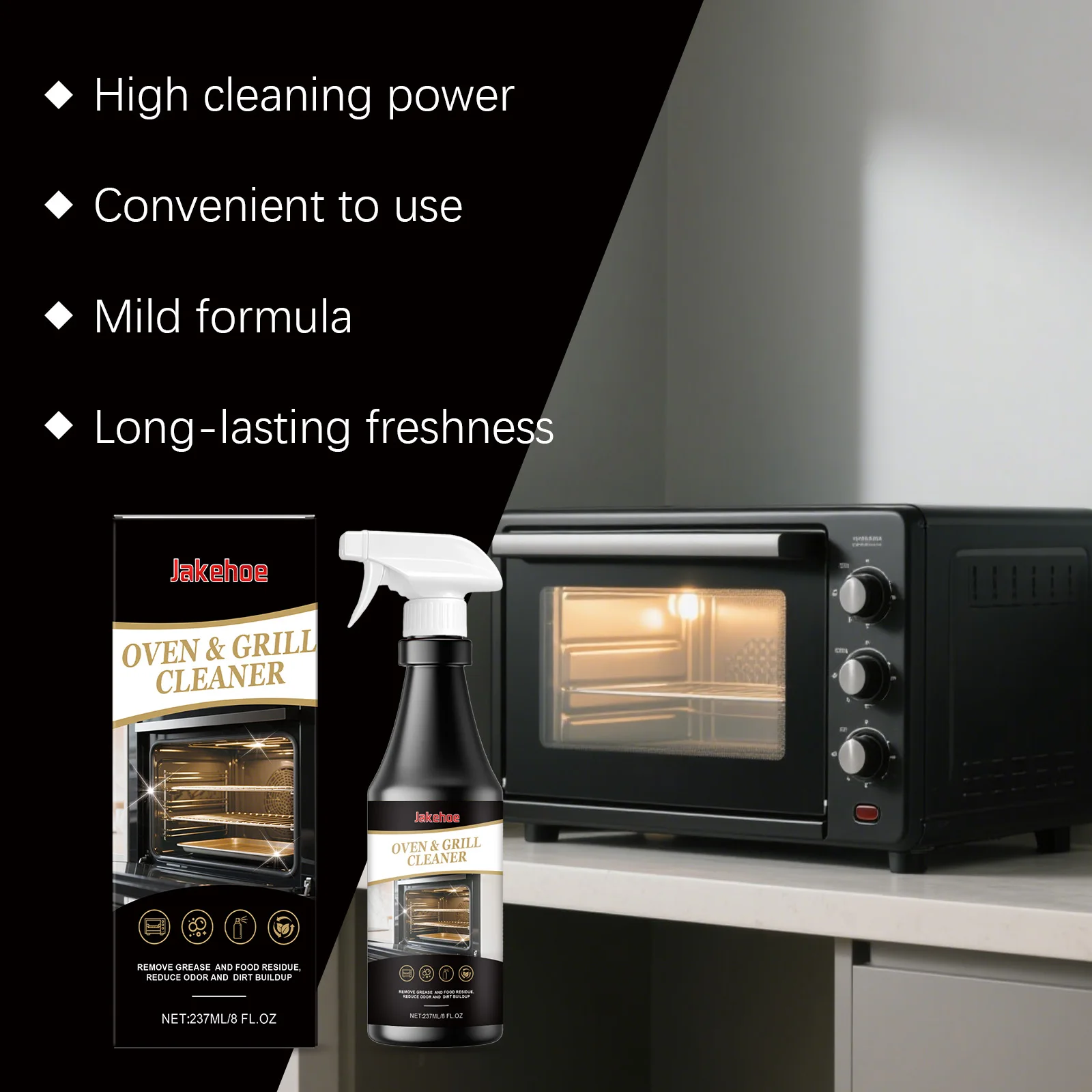 Microwave Oven Oven Powerful Oil Stain Removal Spray Household Kitchen Quick Cleaning Microwave Oven Grill Grease Cleaning Spray thumbnail 2