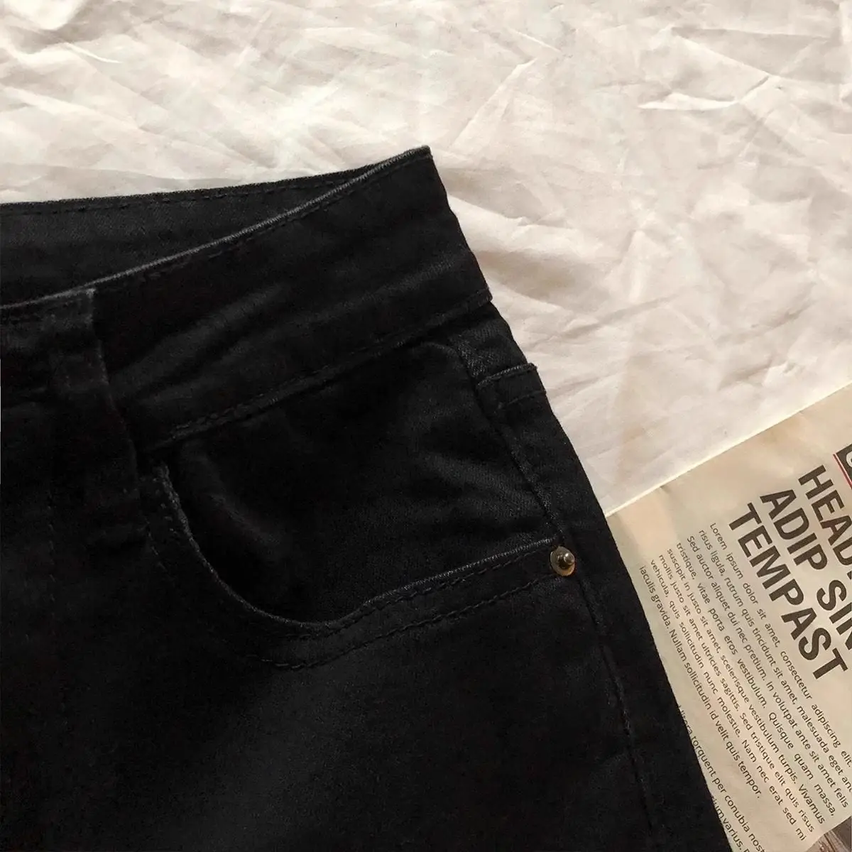 High Waist Flared Jeans Women's New Style Elastic Casual Slimming Black Denim Pants Korean Style Comfortable Loose Fit Jeans thumbnail 3