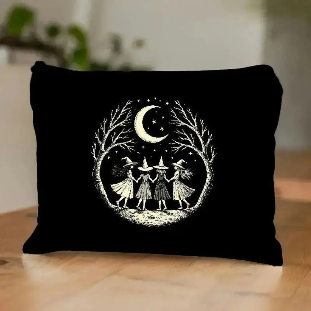 New Trendy Zipper Pouch Simple Modern Durable Storage Bag Nature Moon Phase Travel Accessories Halloween thumbnail 5