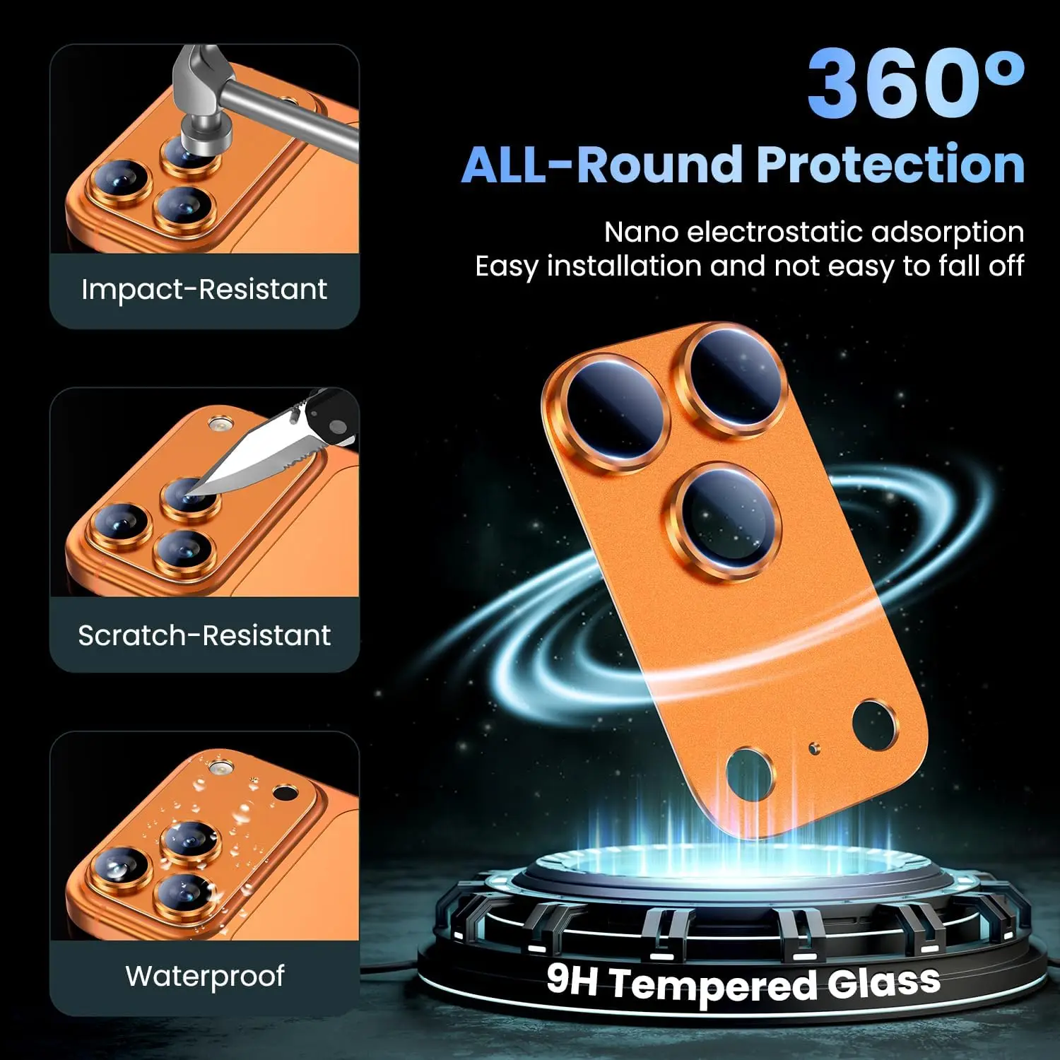 for Phone 17 Pro Max 17Air Camera Lens Protector Strong Adsorption Metal 9H+ Tempered Glass Camera Screen Full Protective Cover thumbnail 4
