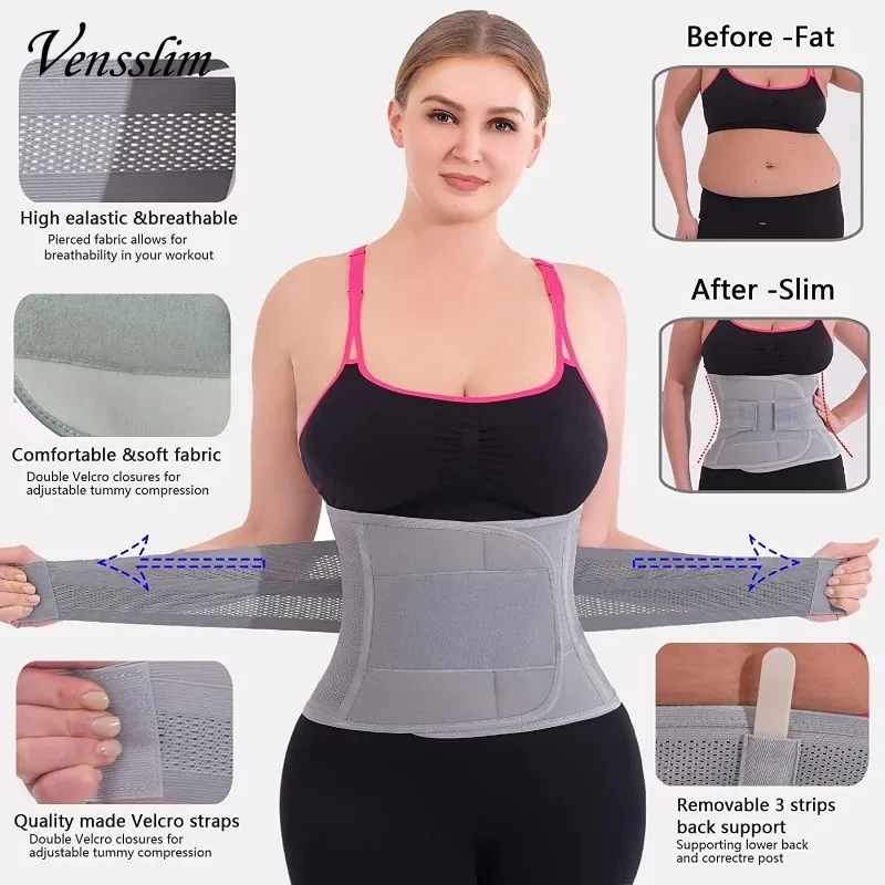 Vensslim Girdle Back Support Belt Body Shaper Waist Trimmer Trainer for Women/Man Loss Belly Fat Tummy Control Exercise Workout thumbnail 3
