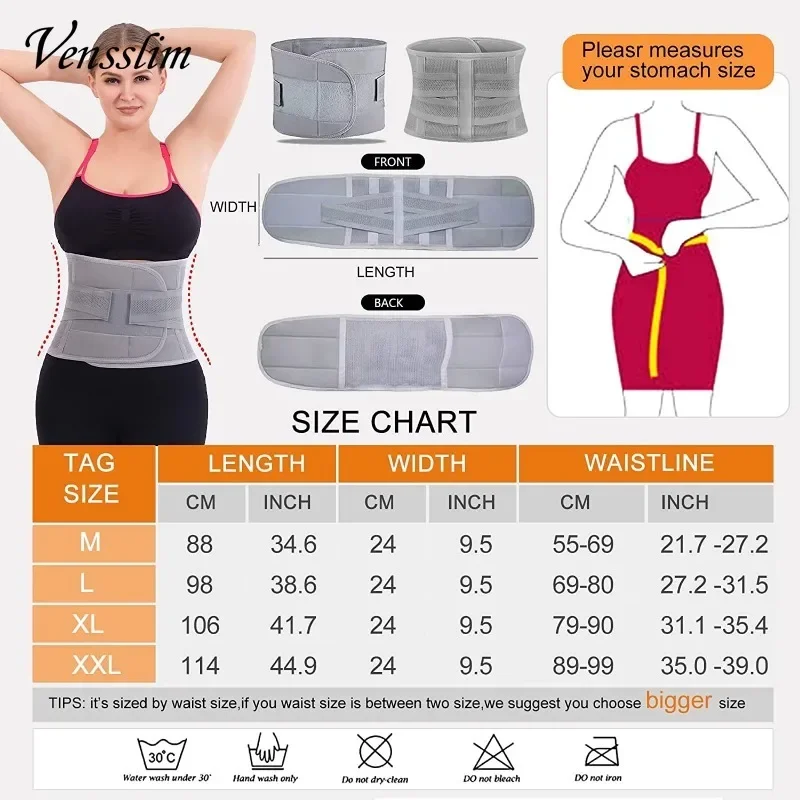 Vensslim Girdle Back Support Belt Body Shaper Waist Trimmer Trainer for Women/Man Loss Belly Fat Tummy Control Exercise Workout thumbnail 2
