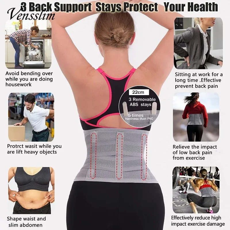 Vensslim Girdle Back Support Belt Body Shaper Waist Trimmer Trainer for Women/Man Loss Belly Fat Tummy Control Exercise Workout thumbnail 4