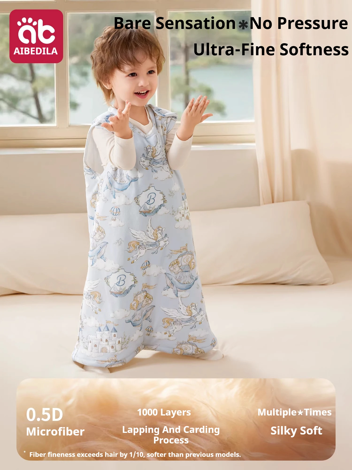 AIBEDILA Baby Sleep Sack Cotton Newborn Sleeveless Sleep Bag Soft Cozy Kids Wearable Blanket Boys Girls Sleeping Sack 0-15T thumbnail 3