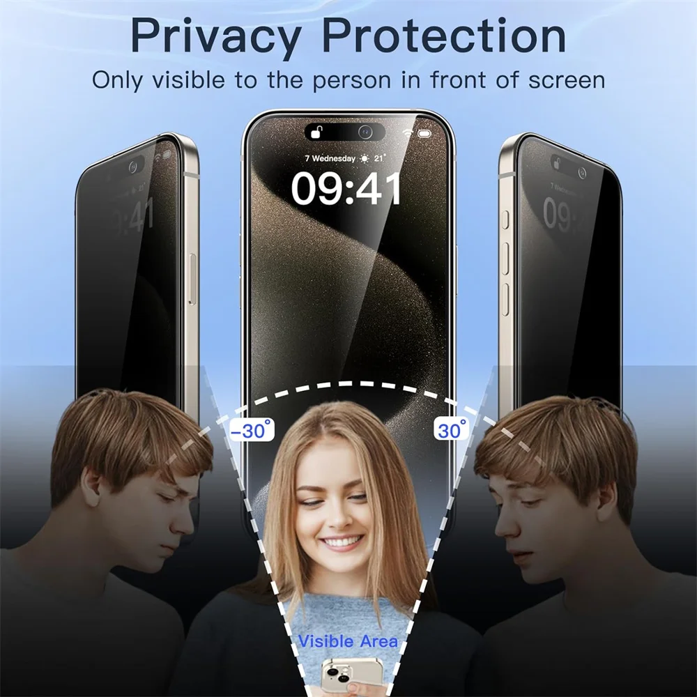 Privacy Screen Protector For iPhone 17 Pro Max Anti-Spy Glass For iPhone 16 15 14 13 12 11 Pro Max Privacy Film iPhone 17 Pro thumbnail 3