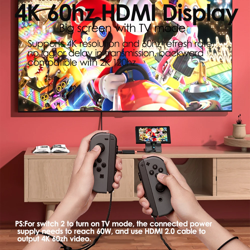 Tebe Switch Hub for Nintendo Switch 2/OLED Type-c to 4K 60hz HDMI-adapter USB 3.0 100W PD Docking Station for Laptop iPad Mac thumbnail 2