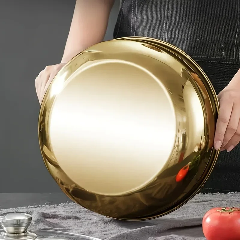 Stainless Steel Large Capacity Bowl, Suitable for Mixing Dough, Cleaning Vegetables, Stirring Salads, Easy To Clean thumbnail 6