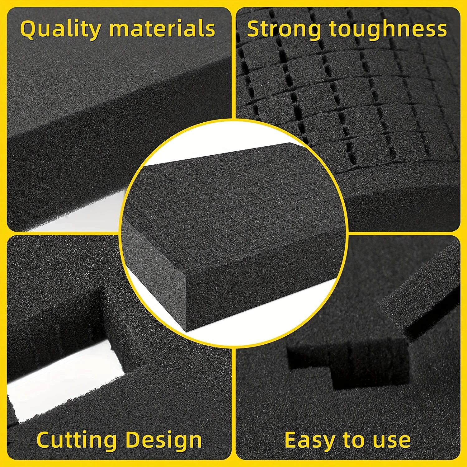 4 PCS Pick Apart Foam Insert, Pick and Pluck Foam, Pluck Pre Cube Sheet Foam with Bottom Use for Board Game Box Cases Storage thumbnail 5