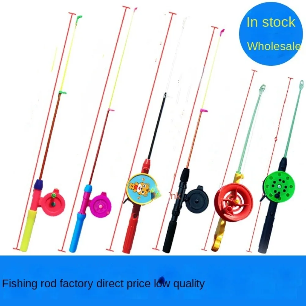 Plastic Mini Ice Fishing Rod Beginner Children Lake Pond River Fishing Reel Pole 35/40/75/80cm