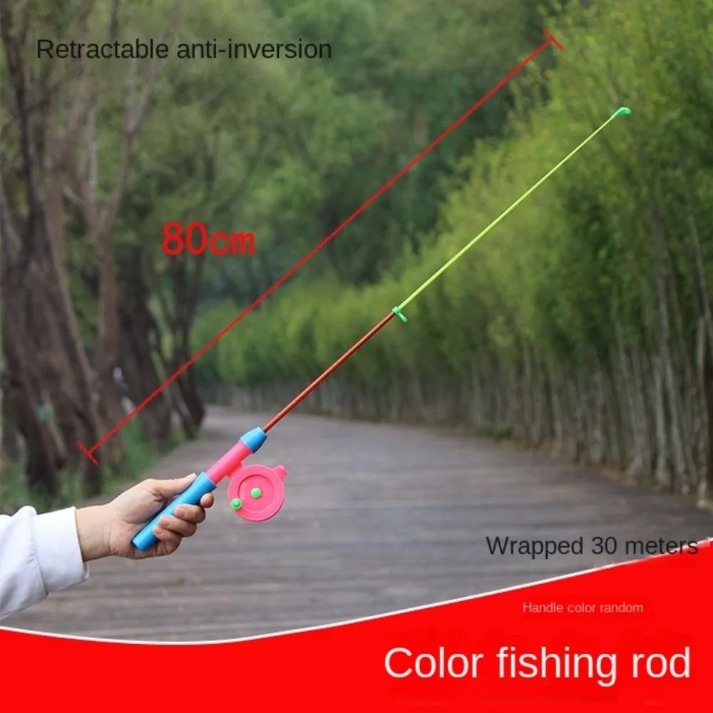 Plastic Mini Ice Fishing Rod Beginner Children Lake Pond River Fishing Reel Pole 35/40/75/80cm thumbnail 6