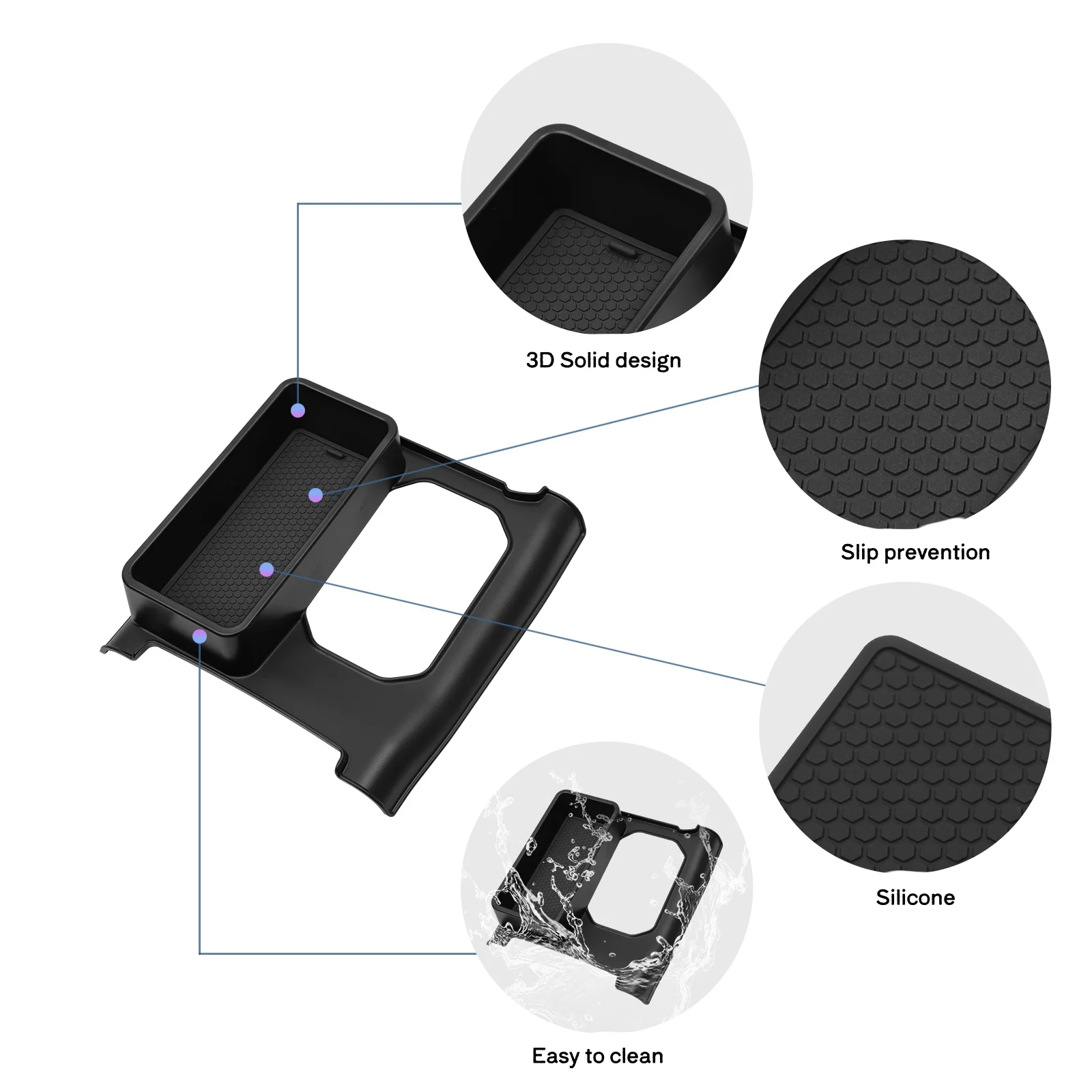 for Suzuki Jimny 2024-2025 Auto Center Console Storage Box Gear Lever Side Tidying Tray Organizer Car Interior Accessories Black thumbnail 6