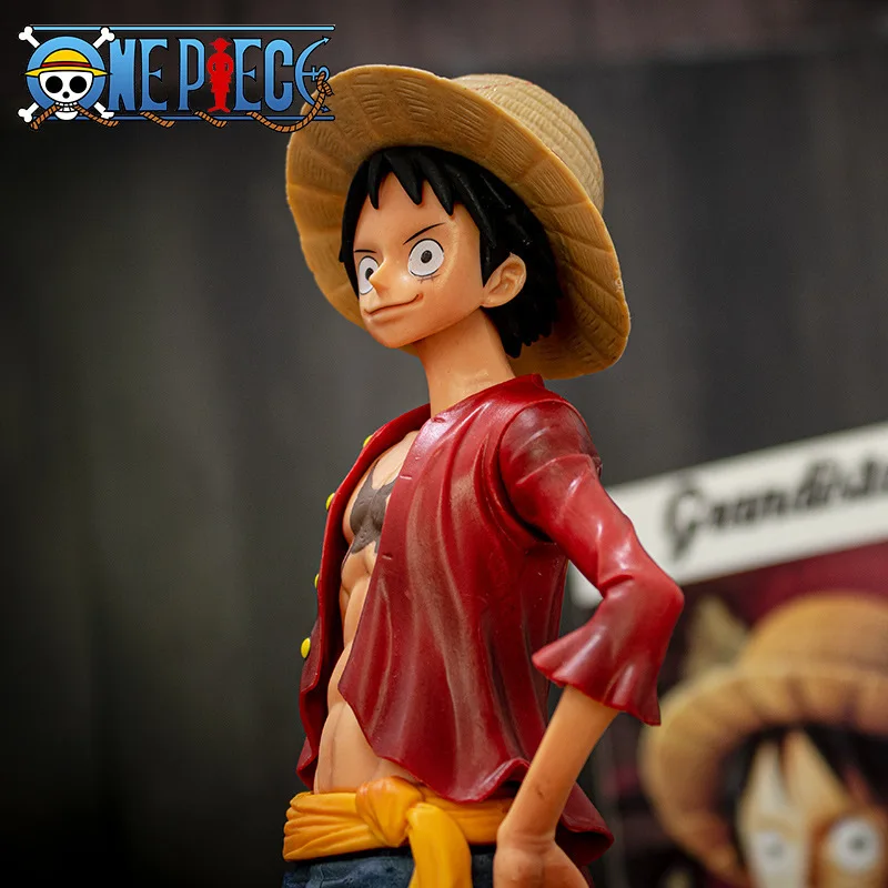 Hot 28cm  One Piece Anime Figure Confident Smiley Luffy Three Form Face Changing Doll Action Figurine Model Toys  Kits thumbnail 3