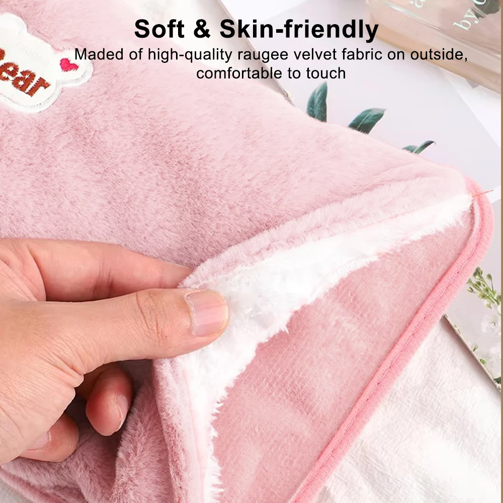 Electric Hand Warmer Portable Heated Gloves USB Warming Plush Hot Water Bottle Heating Water Bags Warm Hand Pocket for Winter thumbnail 4