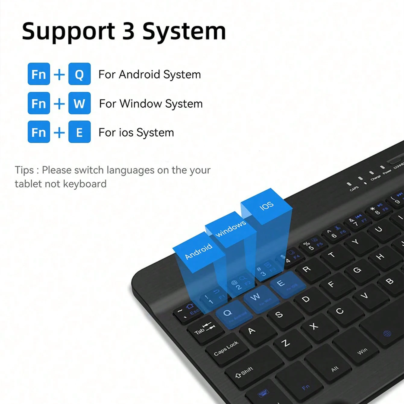 Multilingual Keyboard For Tablet Android 2025 iOS Windows Wireless Mouse iPad Samsung Xiaomi Pad Rechargeable Bluetooth Keyboard thumbnail 4