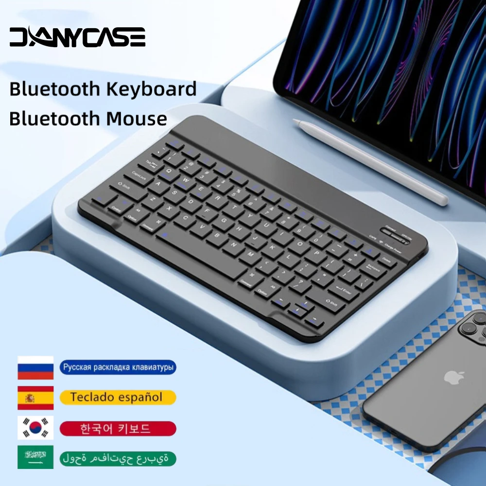 Multilingual Keyboard For Tablet Android 2025 iOS Windows Wireless Mouse iPad Samsung Xiaomi Pad Rechargeable Bluetooth Keyboard