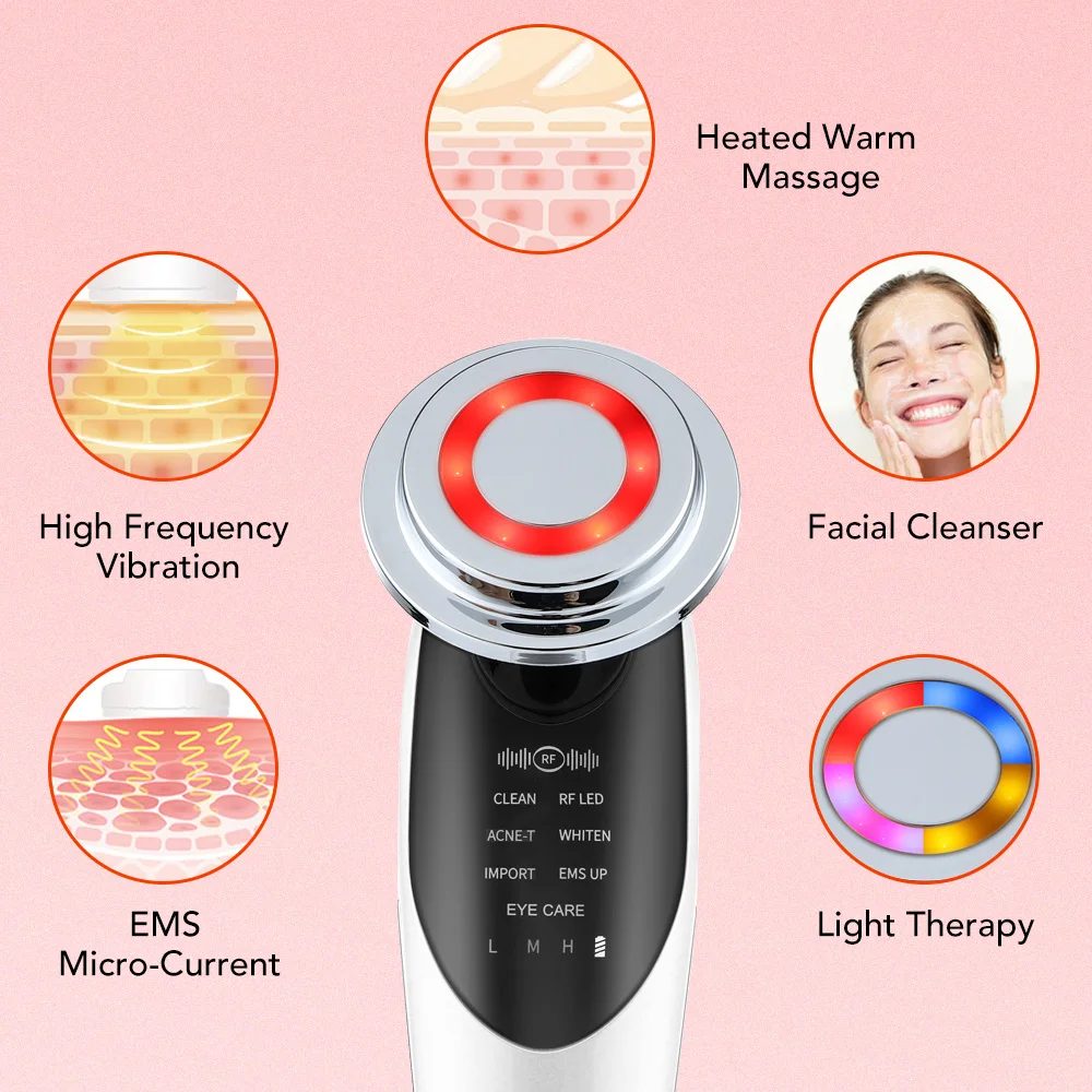 7 in 1 Face Lifting Device EMS Microcurrent Skin Rejuvenation LED Facial Neck Firming Massager Face Beauty Care Apparatus thumbnail 4