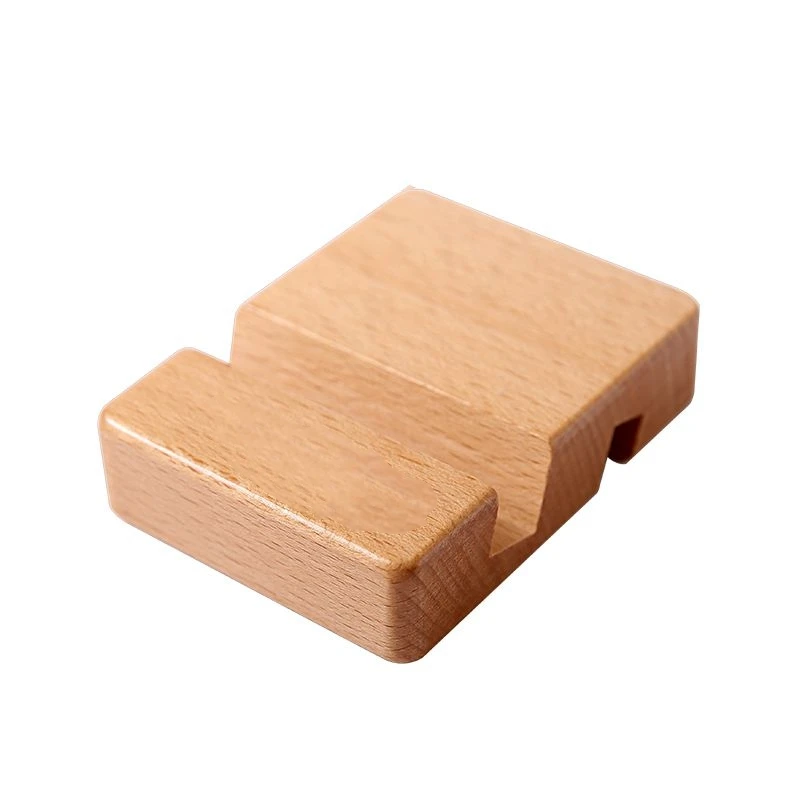 High Quality Simple Universal Portable Solid Wood Cell Phone Racks Desk Stand Wooden Holder for Mobile Phone Tablet Accessories thumbnail 2