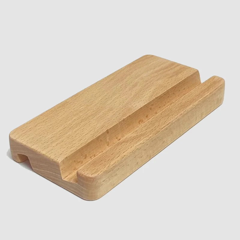 High Quality Simple Universal Portable Solid Wood Cell Phone Racks Desk Stand Wooden Holder for Mobile Phone Tablet Accessories thumbnail 3
