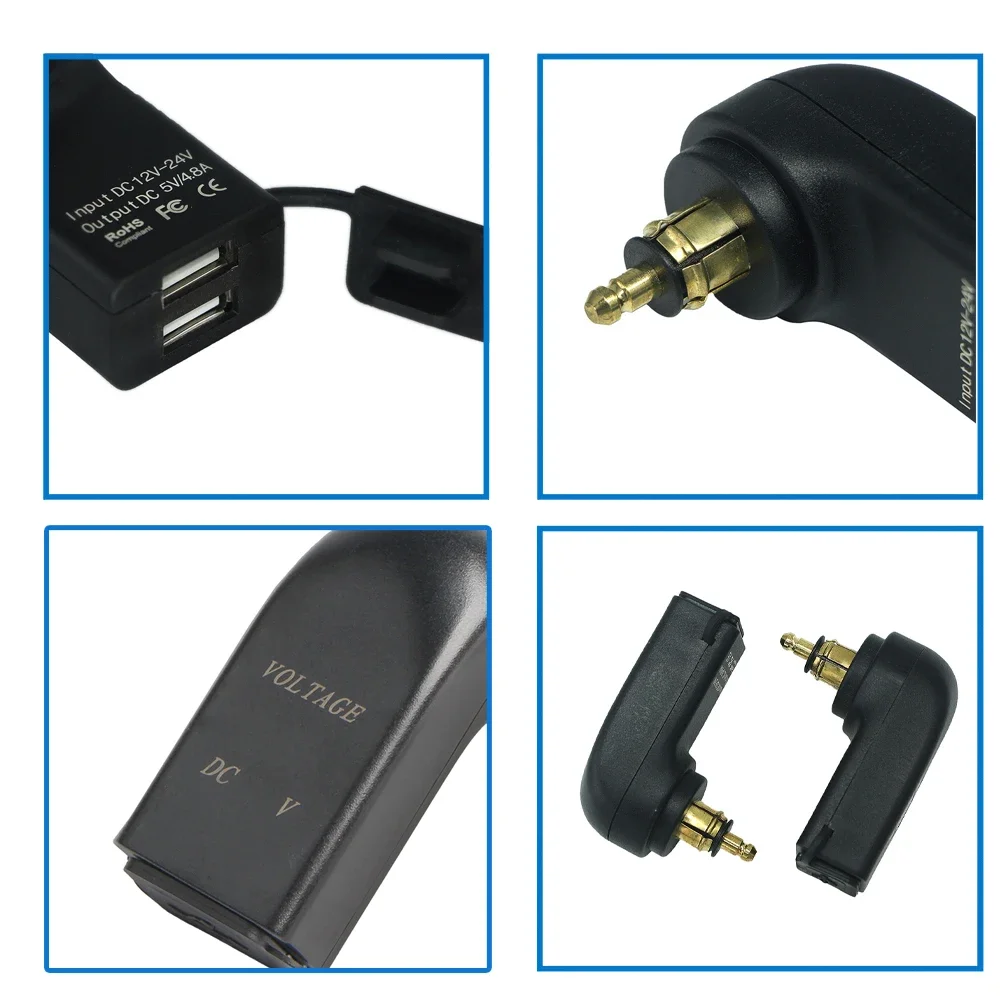 For BMW Motorcycle Dual USB Charger Power Adapter Hella DIN Socket For BMW GS1200 R1200GS Adventure R1250GS ADV F 850/750/650 GS thumbnail 6