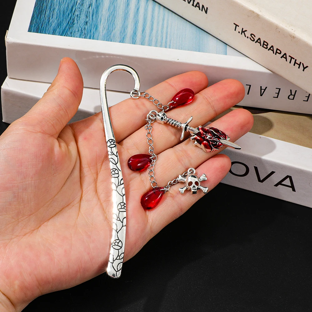 Dark Gothic Metal Bookmark Spider, Skull, Heart, Sword, Bat, Skeleton Hand Fiction Fan Fiction Dark Academic Gift thumbnail 2