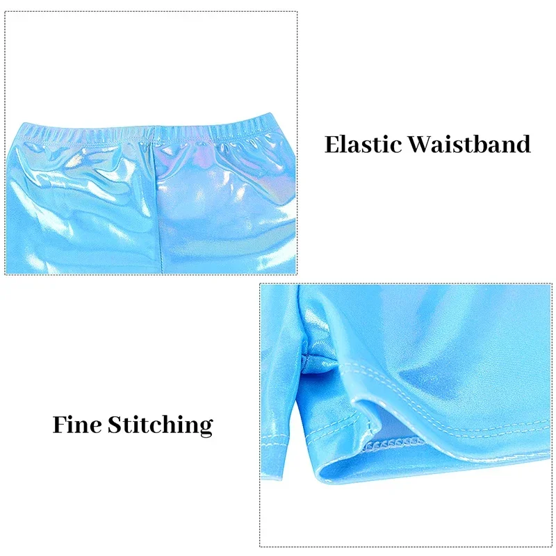 Gymnastics Leotards for Girls Sparkly Athletic Gymnastics Unitard Tumbling outfits Kids Dancewear with Matching Shorts Hairband thumbnail 3