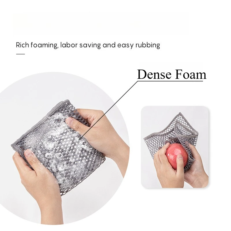 30*30cm Mesh Dish Cloths Non-stick Oil Scouring Pad Reusable Cleaning Cloth Dishwashing Towel Kitchen Tableware Cleaning Rags thumbnail 3