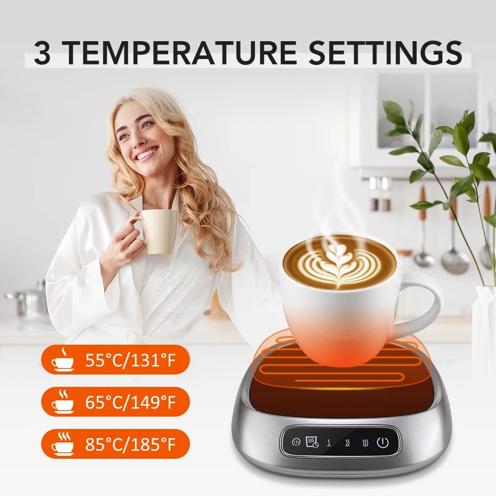 Smart Electric Beverage Warmer Advanced Temperature Control Heating Pad Constant Temperature Timer Automatic Shut Off Mug Heater thumbnail 2