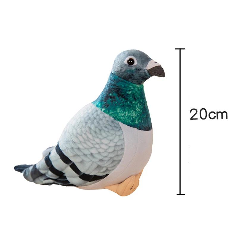 New Lifelike Bird Plush Toys Simulation White Green Pigeon Lovely Magpie Stuffed Animal Doll Photography Props Home Decor Gifts thumbnail 5