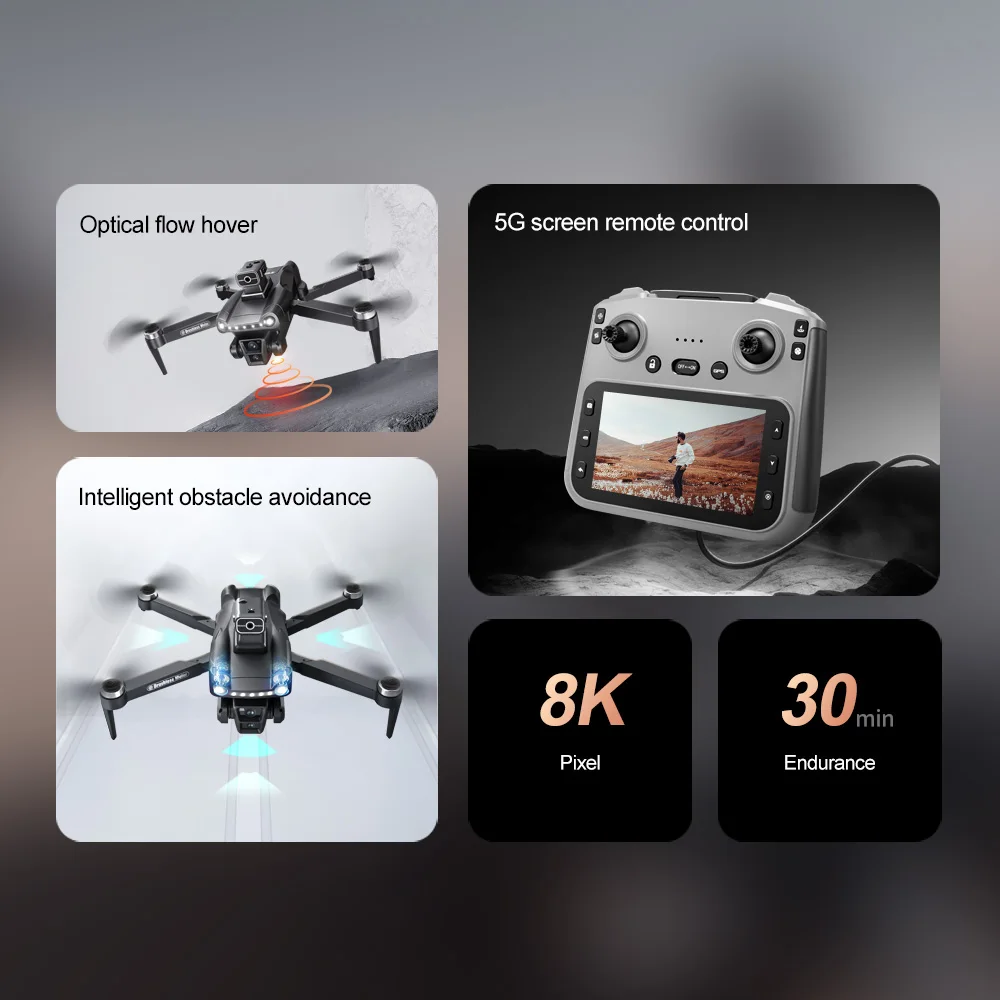 For Genuine V198MAX GPS Drone 8K Professional Camera Aerial FPV Brush Laser Obstacle with Large Screen Remote Control Folding RC thumbnail 2