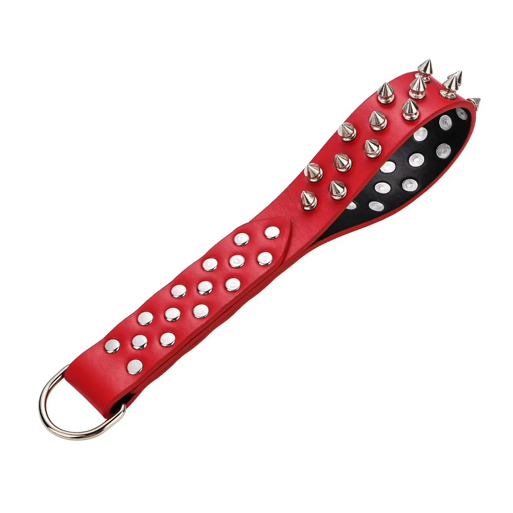 2 Colors PU Leather Rivets Spanking Paddle Whips Fetish Slave Bdsm Spank Flogger Fantasy Sexy Whips Couples Cosplay Adult Games thumbnail 2
