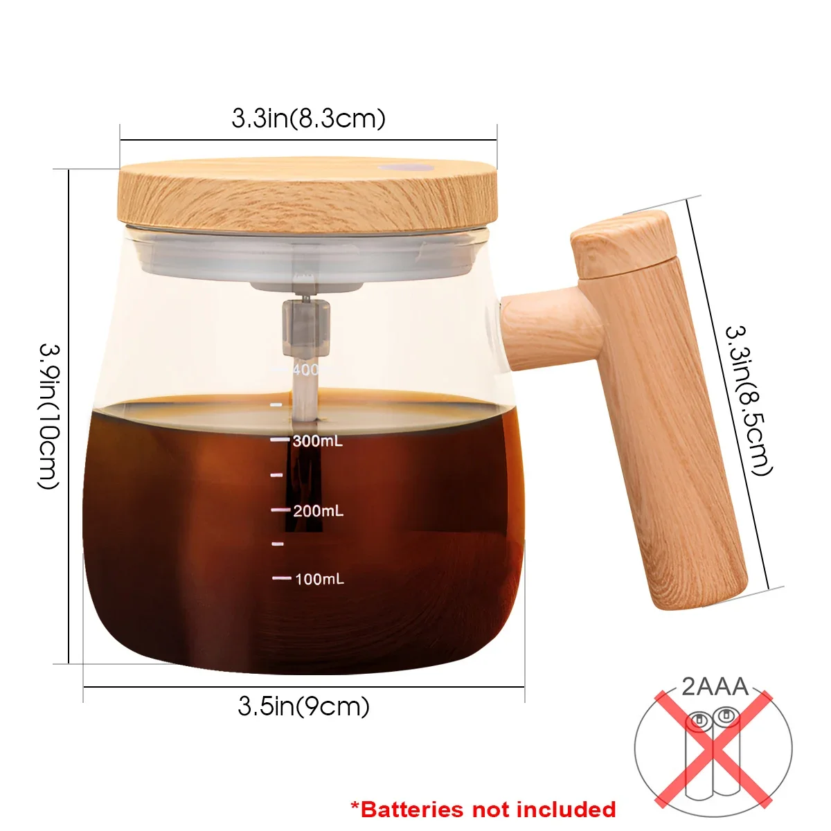 Self Stirring Coffee Cup Electric Stirring Mug 400ml Self Mixing Mug Glass Waterproof Automatic Electric Protein Powder Mix Cup thumbnail 2