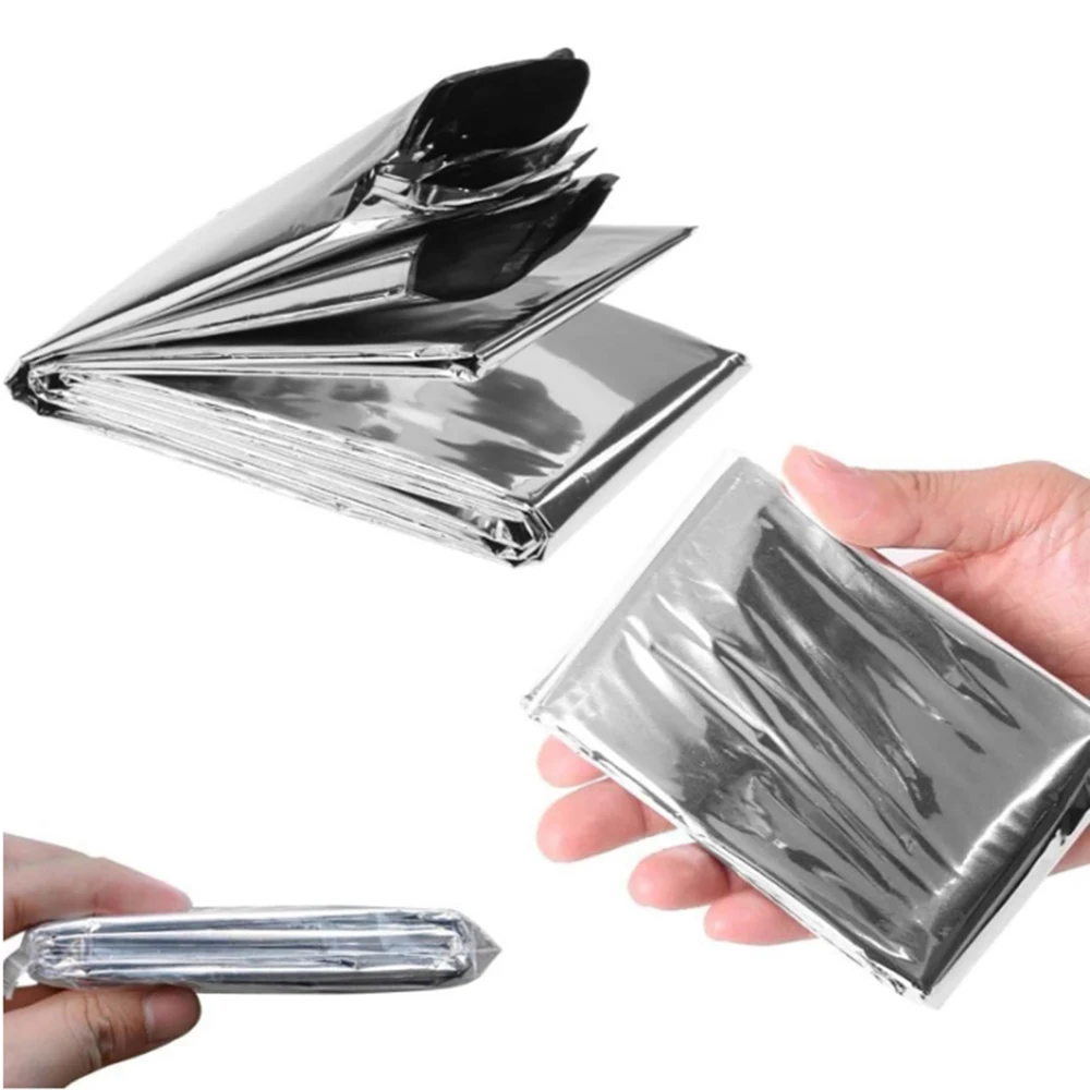 Emergency Foil Blanket Outdoor Survive First Aid Military Rescue Kit Windproof Waterproof Foil Thermal Blanket for Camping ﻿ thumbnail 5