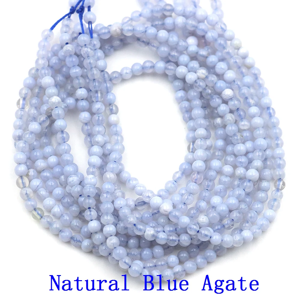 2 3mm Natural Stones Small Round Beads Tiny Rose Quartz Amethyst Loose Crystals Gem Bead Jewelry Making DIY Bracelet Accessories thumbnail 6