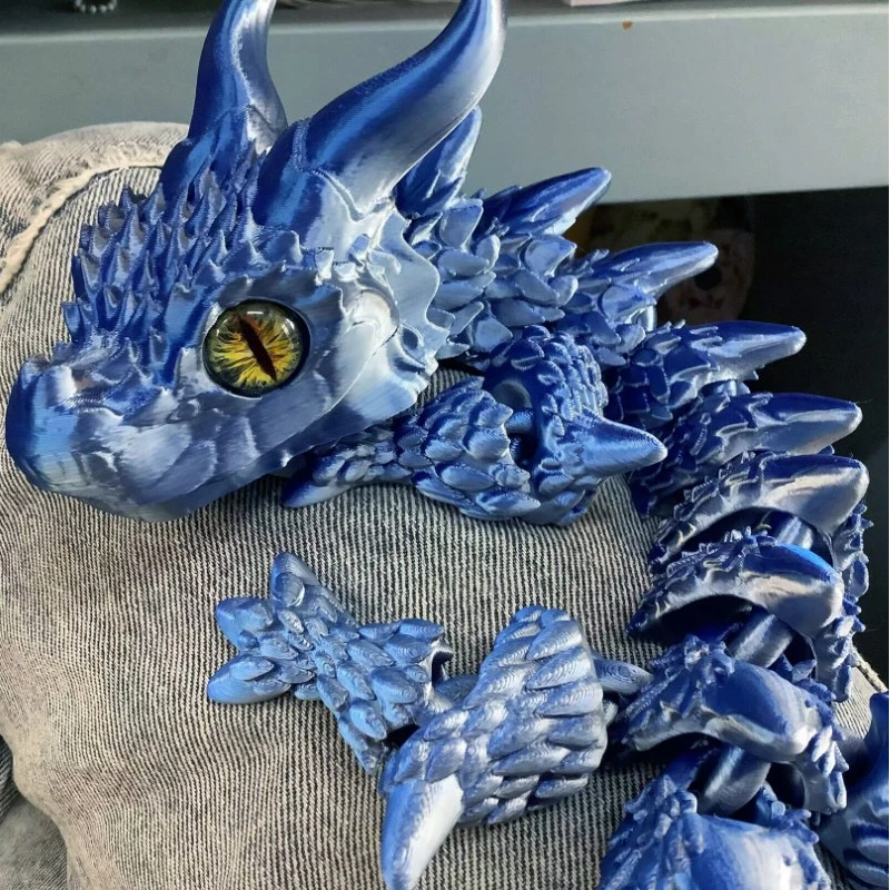 3D Printed Magic Dragon Movable Joint Fidget Toy Rotatable Articulated Office Desktop Ornament Adults Kid Toy Crafts Gift thumbnail 2