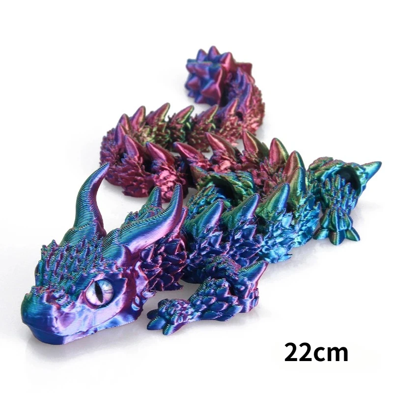 3D Printed Magic Dragon Movable Joint Fidget Toy Rotatable Articulated Office Desktop Ornament Adults Kid Toy Crafts Gift thumbnail 6
